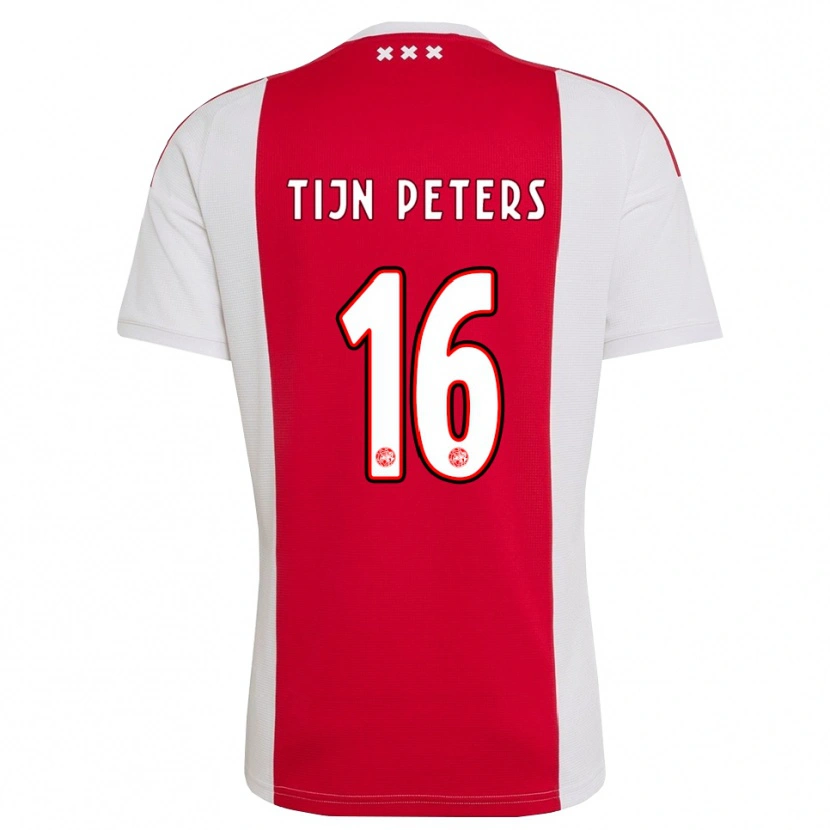Danxen Dames Tijn Peters #16 Rood Wit Geel Thuisshirt Thuistenue 2026/27 T-Shirt