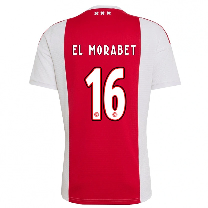 Danxen Dames Younes El Morabet #16 Rood Wit Geel Thuisshirt Thuistenue 2026/27 T-Shirt