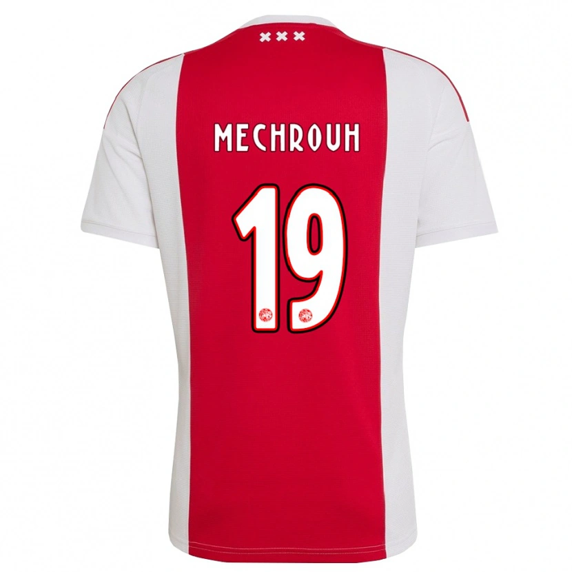 Danxen Dames Elias Mechrouh #19 Rood Wit Geel Thuisshirt Thuistenue 2026/27 T-Shirt