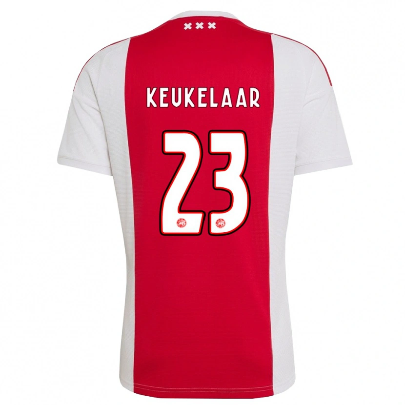 Danxen Dames Lotte Keukelaar #23 Rood Wit Geel Thuisshirt Thuistenue 2026/27 T-Shirt