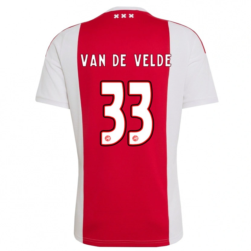 Danxen Dames Jonna Van De Velde #33 Rood Wit Geel Thuisshirt Thuistenue 2026/27 T-Shirt
