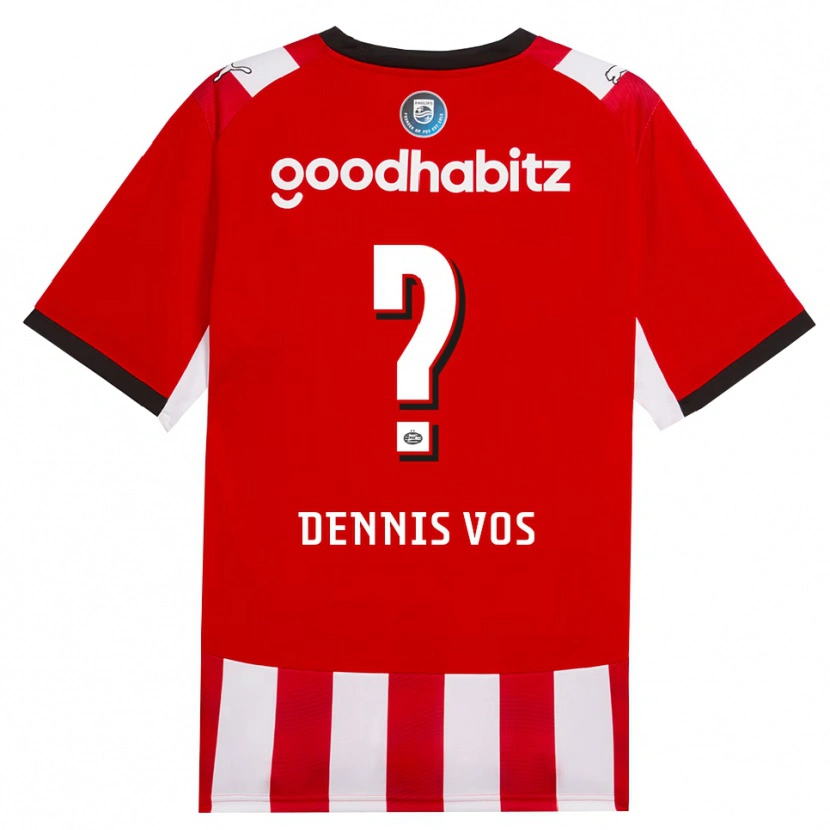 Danxen Dames Dennis Vos #0 Rood Wit Zwart Thuisshirt Thuistenue 2026/27 T-Shirt