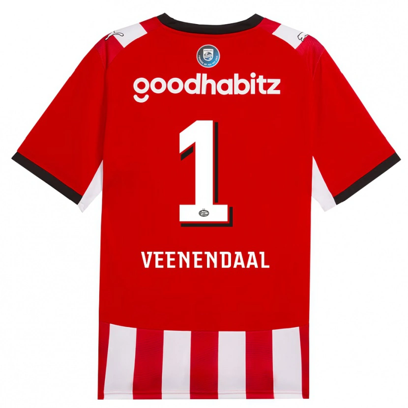 Danxen Dames Sari Van Veenendaal #1 Rood Wit Zwart Thuisshirt Thuistenue 2026/27 T-Shirt
