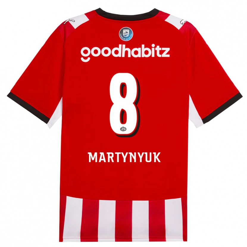 Danxen Dames Anton Martynyuk #8 Rood Wit Zwart Thuisshirt Thuistenue 2026/27 T-Shirt