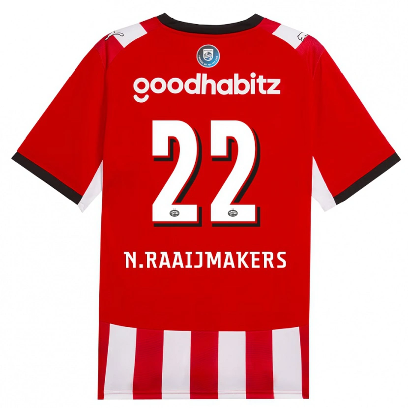Danxen Dames Niels Raaijmakers #22 Rood Wit Zwart Thuisshirt Thuistenue 2026/27 T-Shirt