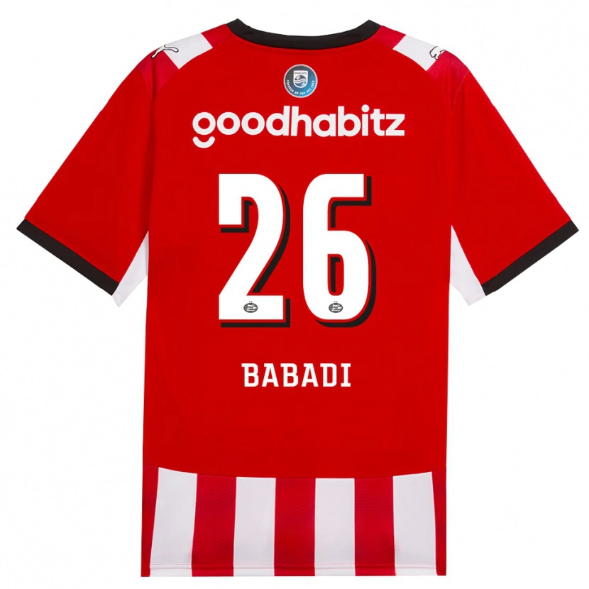 Danxen Dames Isaac Babadi #26 Rood Wit Zwart Thuisshirt Thuistenue 2026/27 T-Shirt