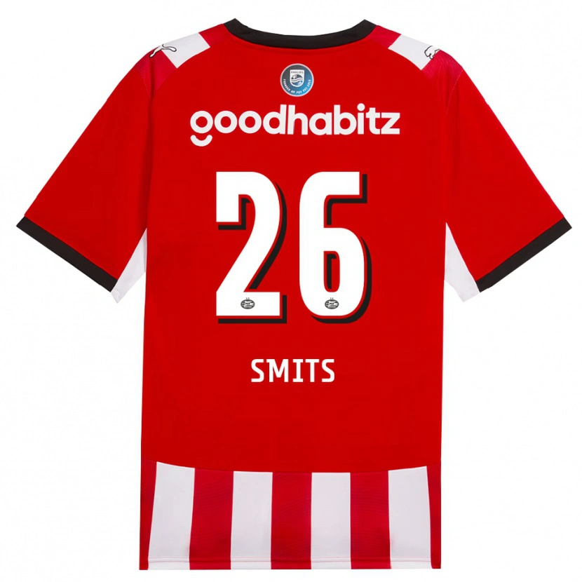 Danxen Dames Eef Smits #26 Rood Wit Zwart Thuisshirt Thuistenue 2026/27 T-Shirt