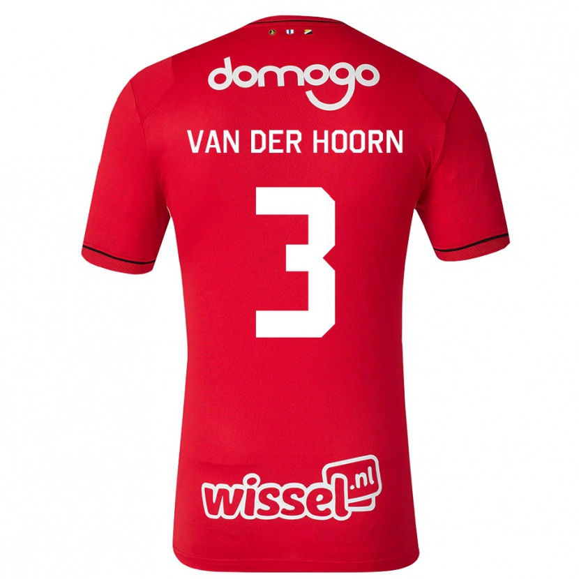 Danxen Dames Mike Van Der Hoorn #3 Rood Wit Zwart Thuisshirt Thuistenue 2026/27 T-Shirt