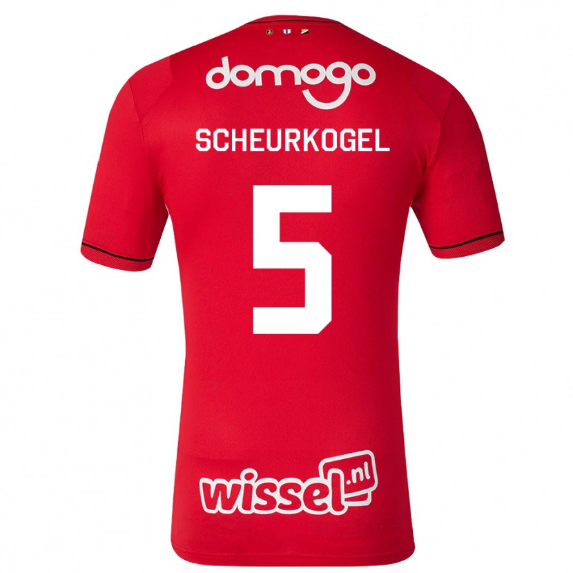 Danxen Dames Maurits Scheurkogel #5 Rood Wit Zwart Thuisshirt Thuistenue 2026/27 T-Shirt