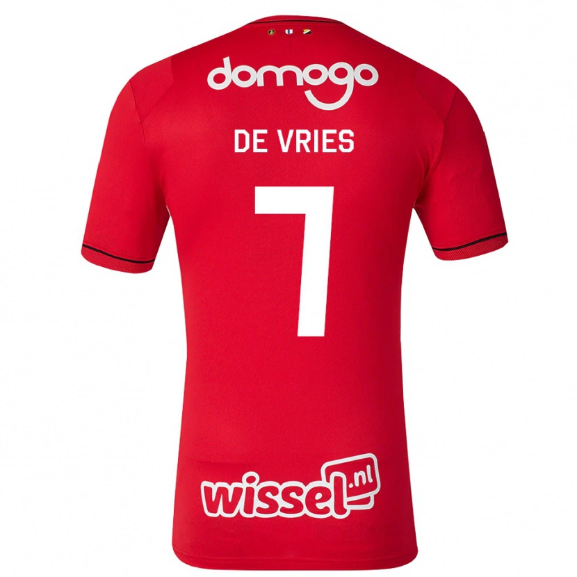 Danxen Dames Miles De Vries #7 Rood Wit Zwart Thuisshirt Thuistenue 2026/27 T-Shirt