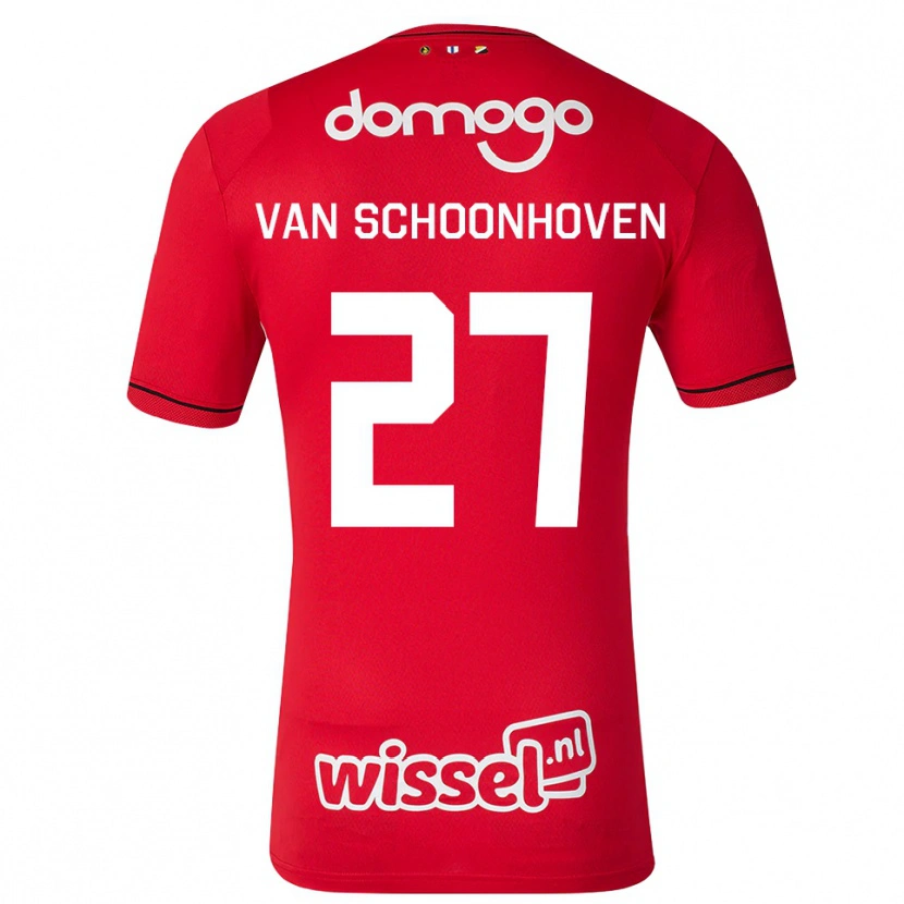 Danxen Dames Nurija Van Schoonhoven #27 Rood Wit Zwart Thuisshirt Thuistenue 2026/27 T-Shirt