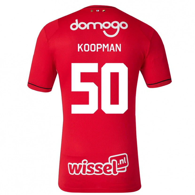 Danxen Dames Kyra Koopman #50 Rood Wit Zwart Thuisshirt Thuistenue 2026/27 T-Shirt