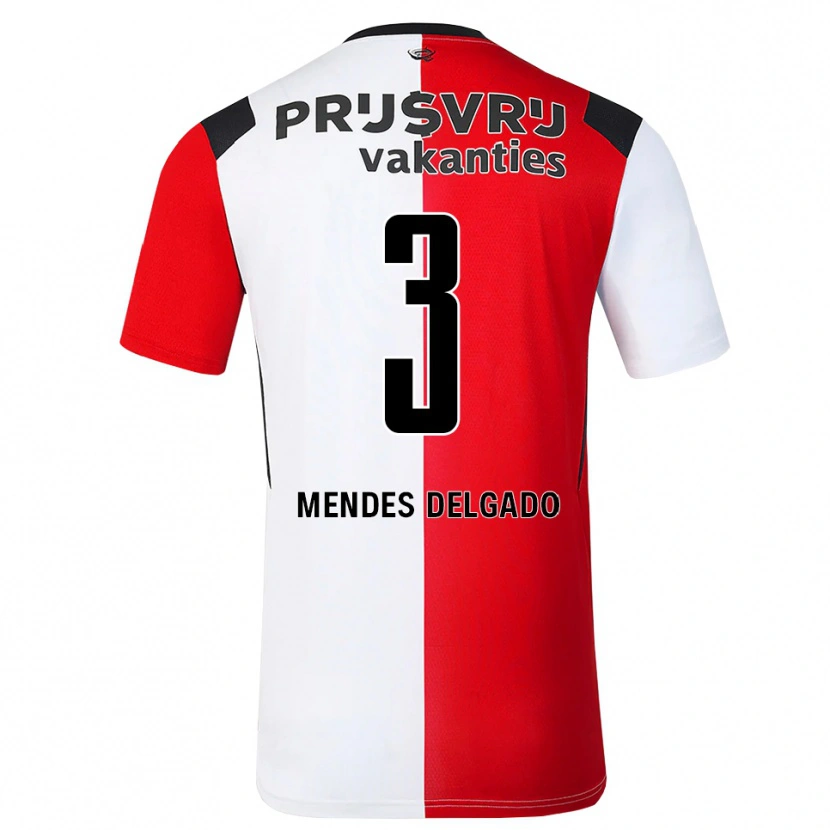 Danxen Dames Nestly Mendes Delgado #3 Rood Wit Zwart Thuisshirt Thuistenue 2026/27 T-Shirt
