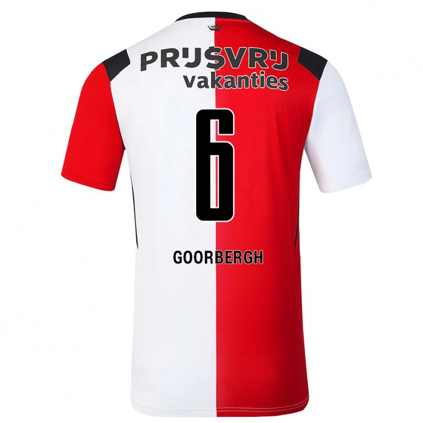 Danxen Dames Cheyenne Van Den Goorbergh #6 Rood Wit Zwart Thuisshirt Thuistenue 2026/27 T-Shirt