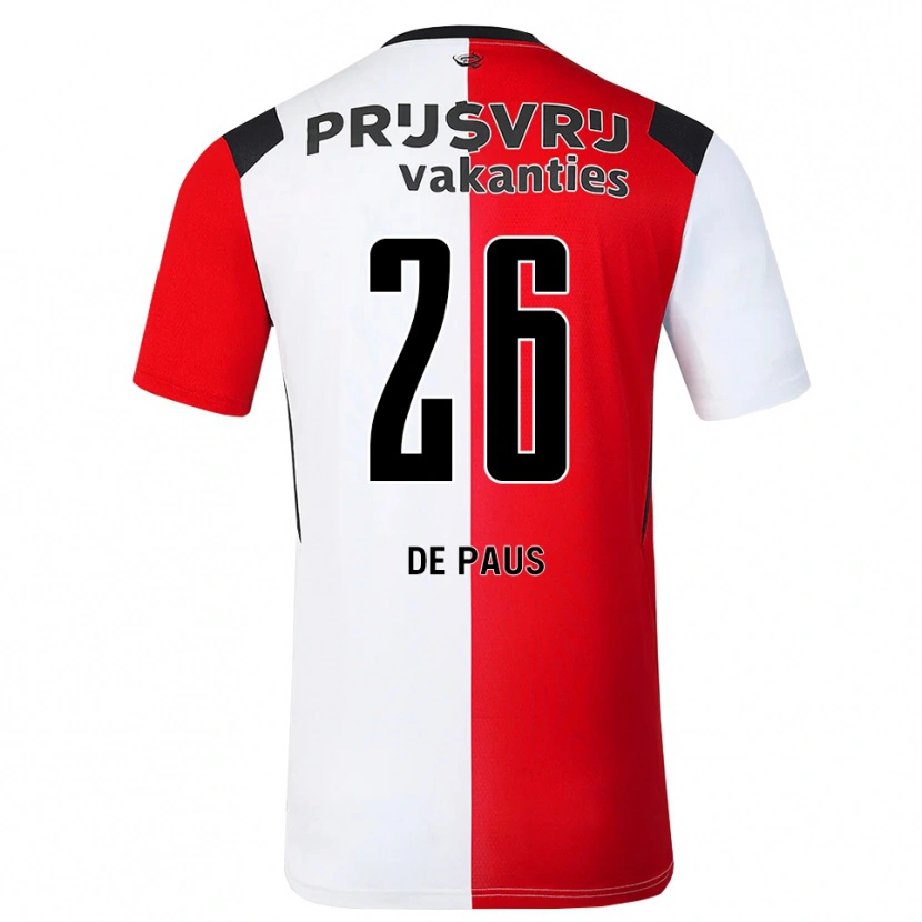 Danxen Dames Sanne De Paus #26 Rood Wit Zwart Thuisshirt Thuistenue 2026/27 T-Shirt