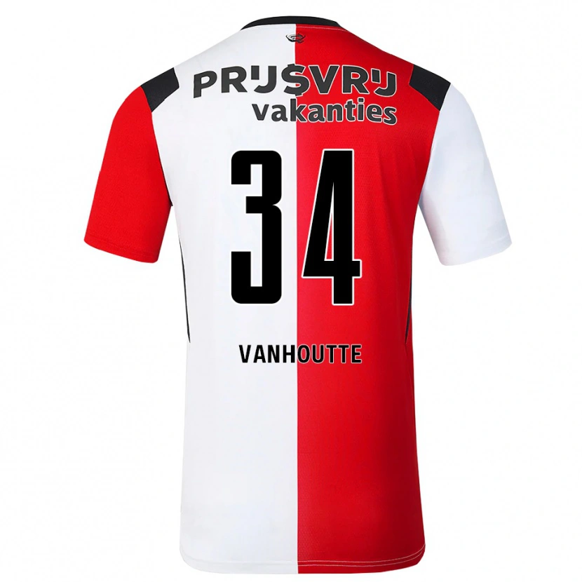 Danxen Dames Charles Vanhoutte #34 Rood Wit Zwart Thuisshirt Thuistenue 2026/27 T-Shirt