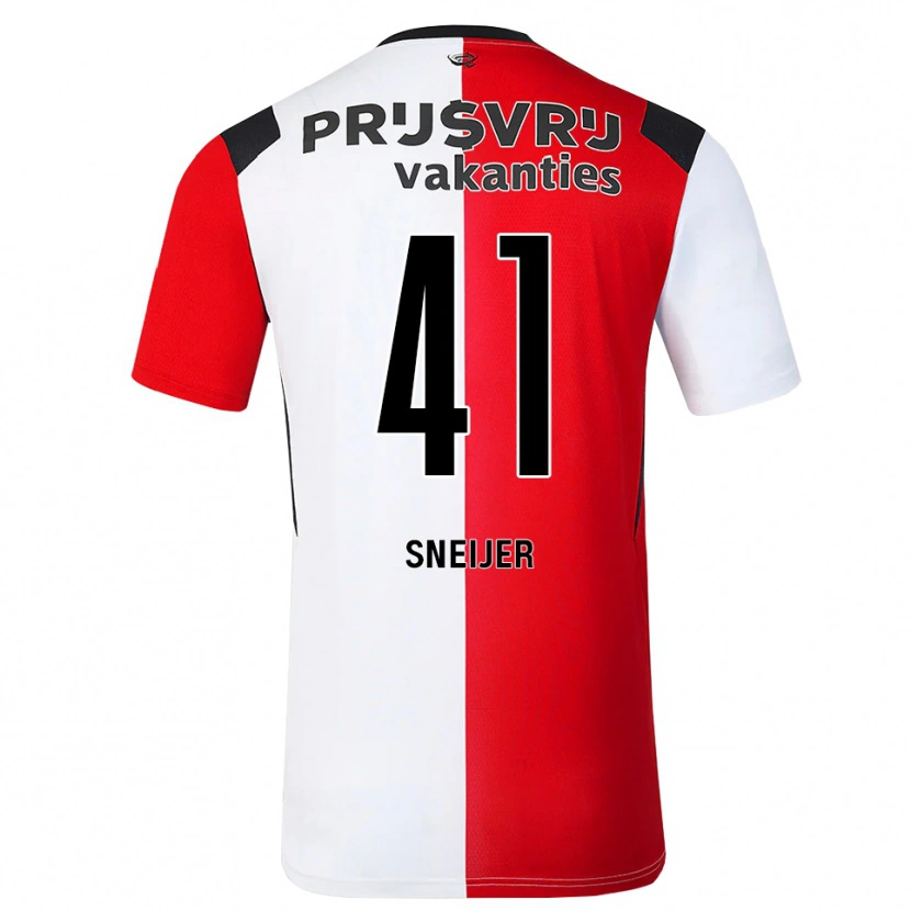 Danxen Dames Zino Sneijer #41 Rood Wit Zwart Thuisshirt Thuistenue 2026/27 T-Shirt