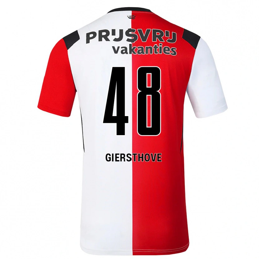 Danxen Dames Djomar Giersthove #48 Rood Wit Zwart Thuisshirt Thuistenue 2026/27 T-Shirt