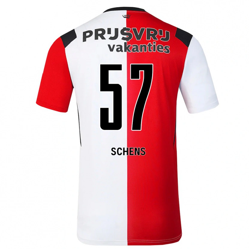 Danxen Dames Twan Schens #57 Rood Wit Zwart Thuisshirt Thuistenue 2026/27 T-Shirt