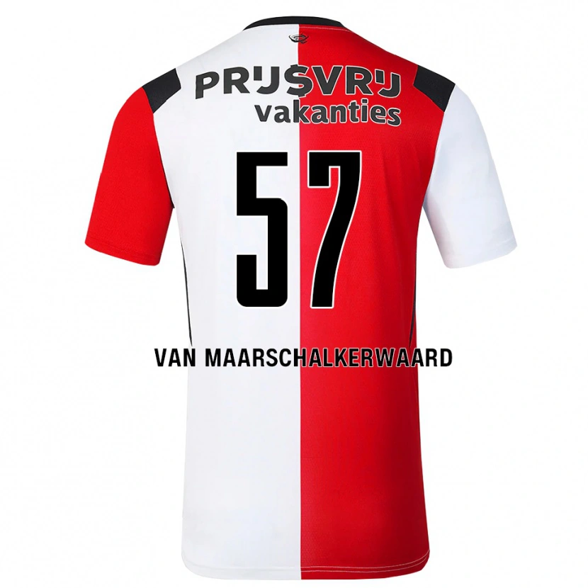 Danxen Dames Pieter Van Maarschalkerwaard #57 Rood Wit Zwart Thuisshirt Thuistenue 2026/27 T-Shirt