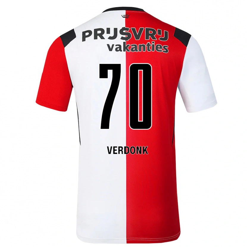 Danxen Dames Sem Verdonk #70 Rood Wit Zwart Thuisshirt Thuistenue 2026/27 T-Shirt