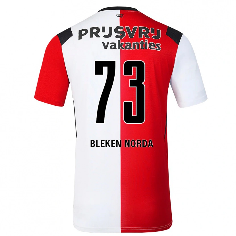 Danxen Dames Haakon Bleken Norda #73 Rood Wit Zwart Thuisshirt Thuistenue 2026/27 T-Shirt