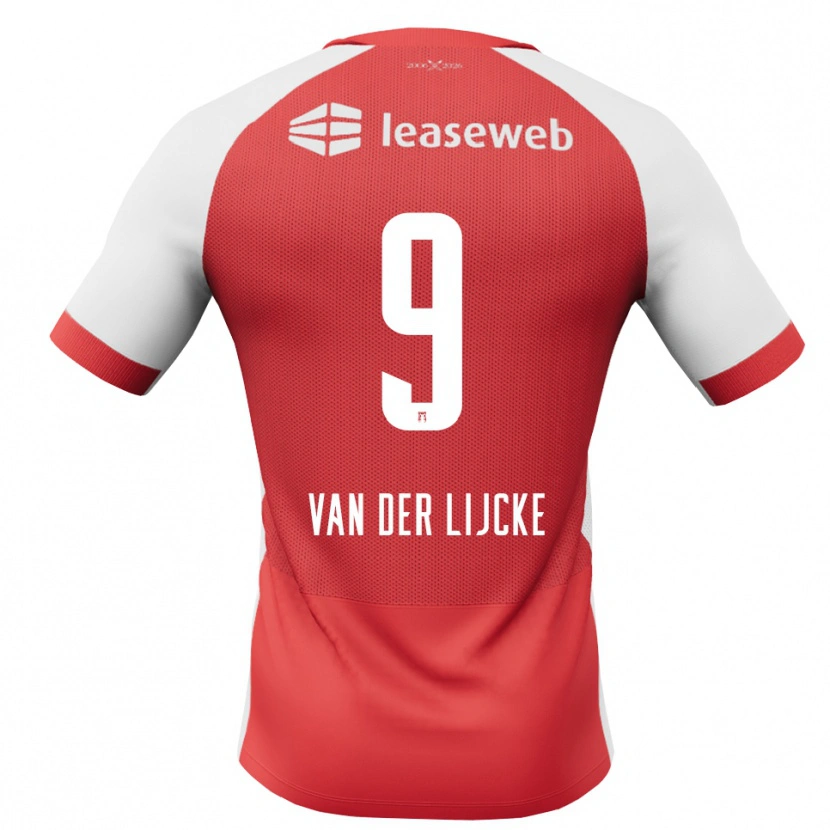 Danxen Dames Donny Van Der Lijcke #9 Rood Wit Zwart Thuisshirt Thuistenue 2026/27 T-Shirt