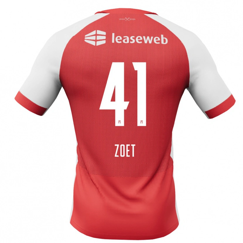 Danxen Dames Jeroen Zoet #41 Rood Wit Zwart Thuisshirt Thuistenue 2026/27 T-Shirt
