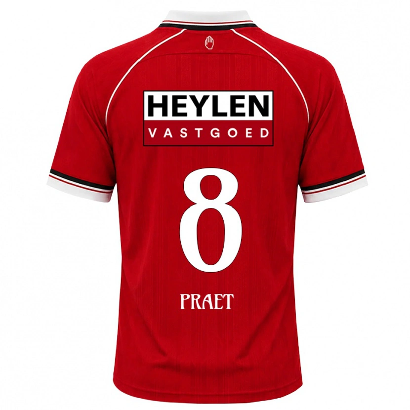 Danxen Dames Dennis Praet #8 Rood Wit Zwart Thuisshirt Thuistenue 2026/27 T-Shirt