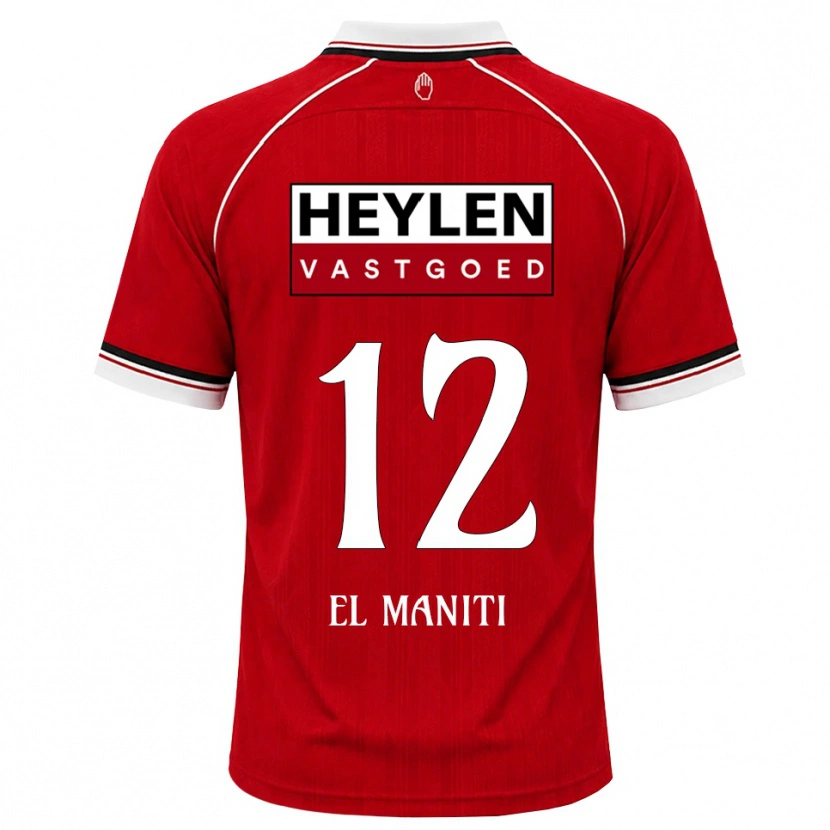 Danxen Dames Naoufal El Maniti #12 Rood Wit Zwart Thuisshirt Thuistenue 2026/27 T-Shirt
