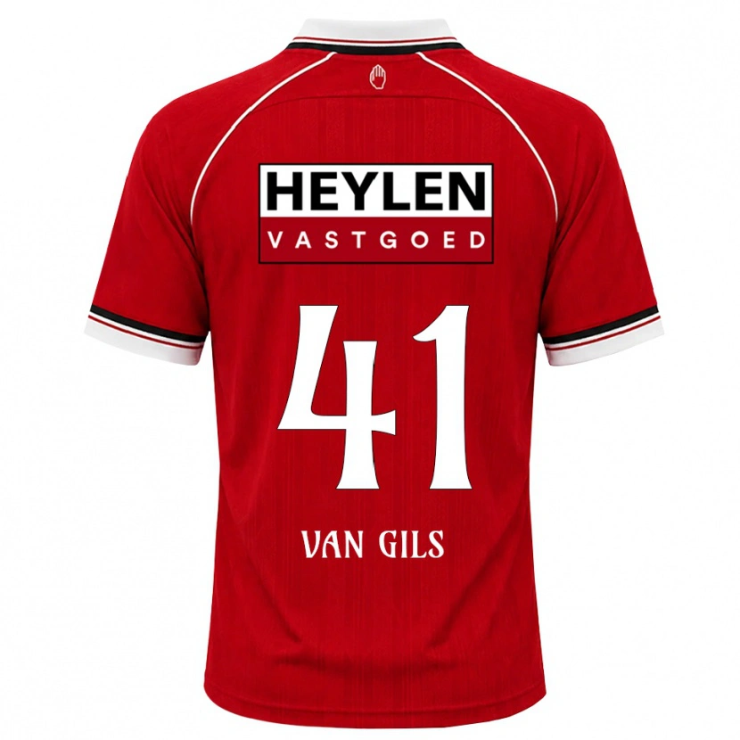 Danxen Dames Mathis Van Gils #41 Rood Wit Zwart Thuisshirt Thuistenue 2026/27 T-Shirt