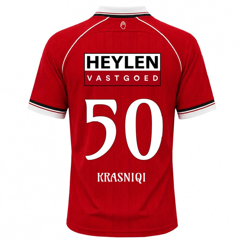 Danxen Dames Laurit Krasniqi #50 Rood Wit Zwart Thuisshirt Thuistenue 2026/27 T-Shirt