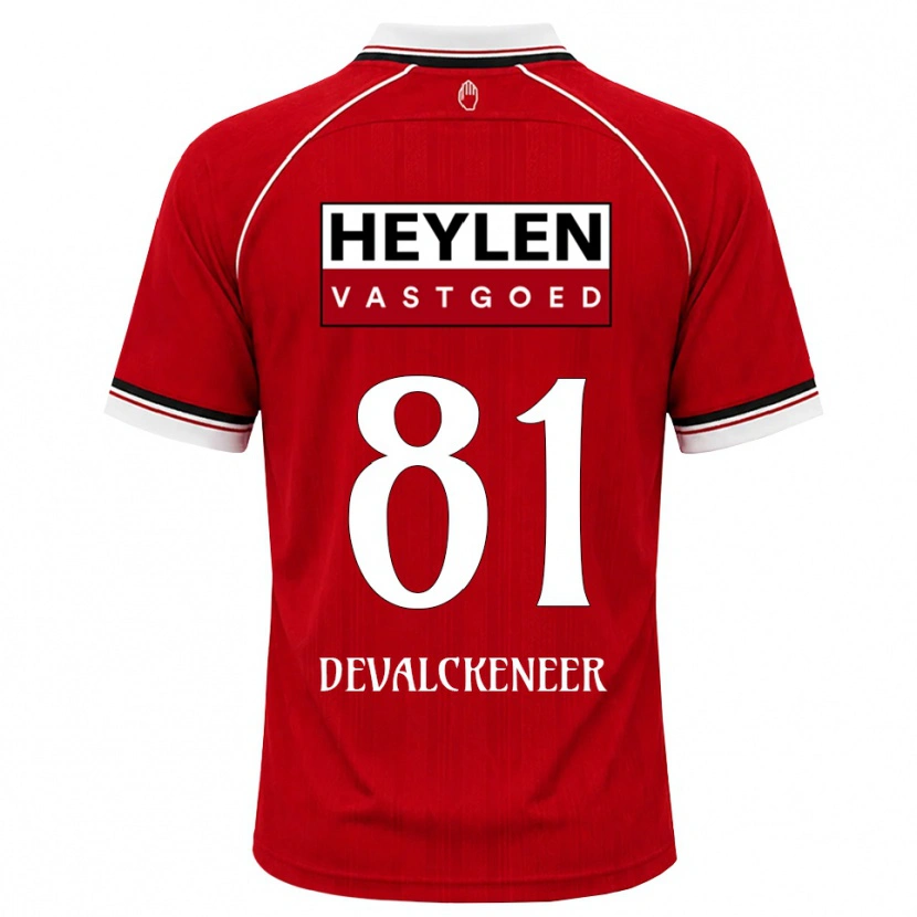 Danxen Dames Niels Devalckeneer #81 Rood Wit Zwart Thuisshirt Thuistenue 2026/27 T-Shirt