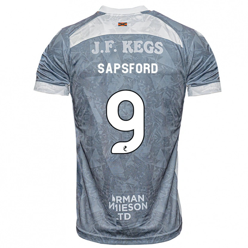 Danxen Dames Zachary Sapsford #9 Lichtleigrijs Uitshirt Uittenue 2026/27 T-Shirt
