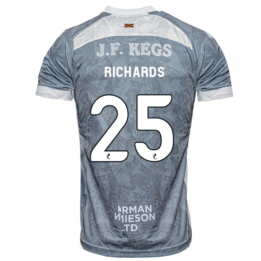 Danxen Dames Dave Richards #25 Lichtleigrijs Uitshirt Uittenue 2026/27 T-Shirt