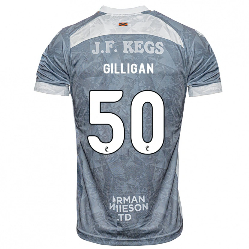 Danxen Dames Keir Gilligan #50 Lichtleigrijs Uitshirt Uittenue 2026/27 T-Shirt