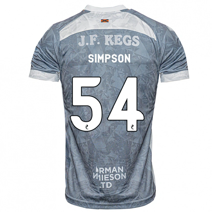 Danxen Dames Finlay Simpson #54 Lichtleigrijs Uitshirt Uittenue 2026/27 T-Shirt
