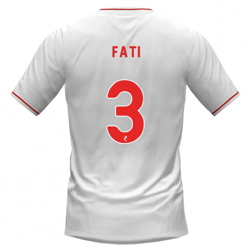 Danxen Dames Babacar Fati #3 Wit Rood Uitshirt Uittenue 2026/27 T-Shirt