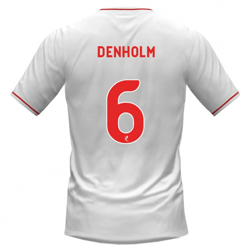 Danxen Dames Aidan Denholm #6 Wit Rood Uitshirt Uittenue 2026/27 T-Shirt