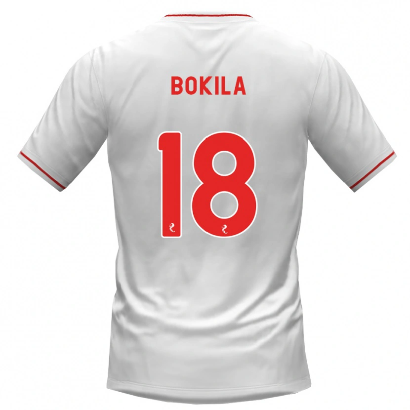 Danxen Dames Jeremy Bokila #18 Wit Rood Uitshirt Uittenue 2026/27 T-Shirt