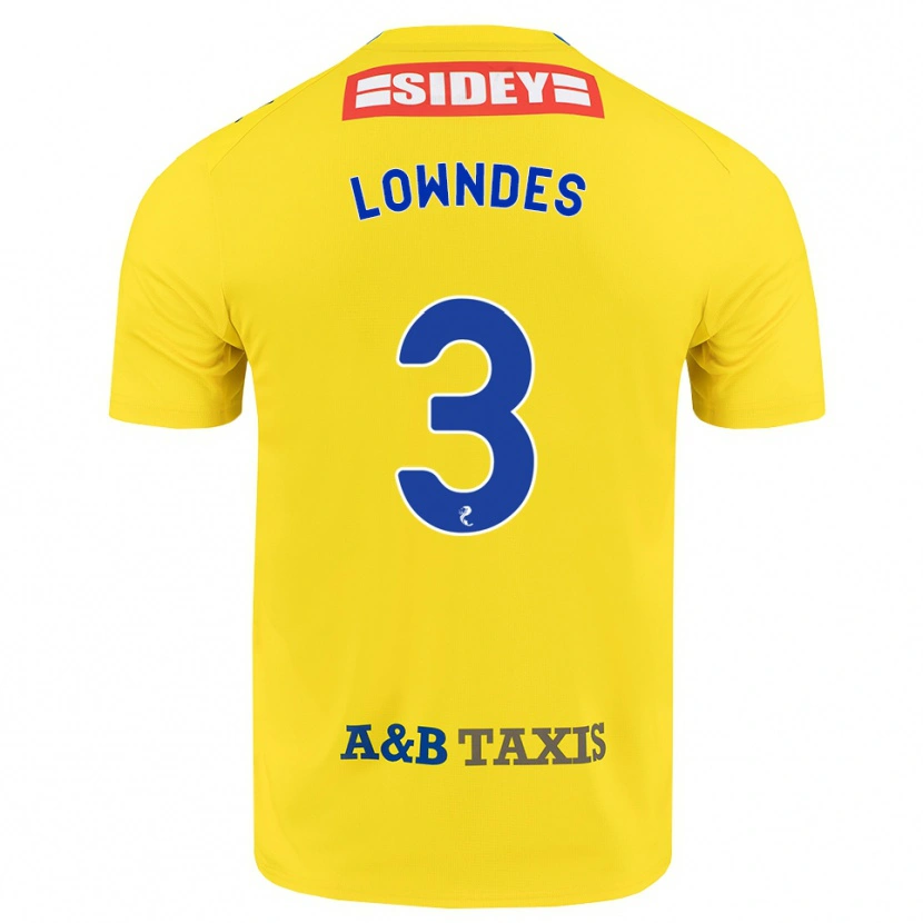Danxen Dames Thomas Lowndes #3 Geel Blauw Zwart Uitshirt Uittenue 2026/27 T-Shirt