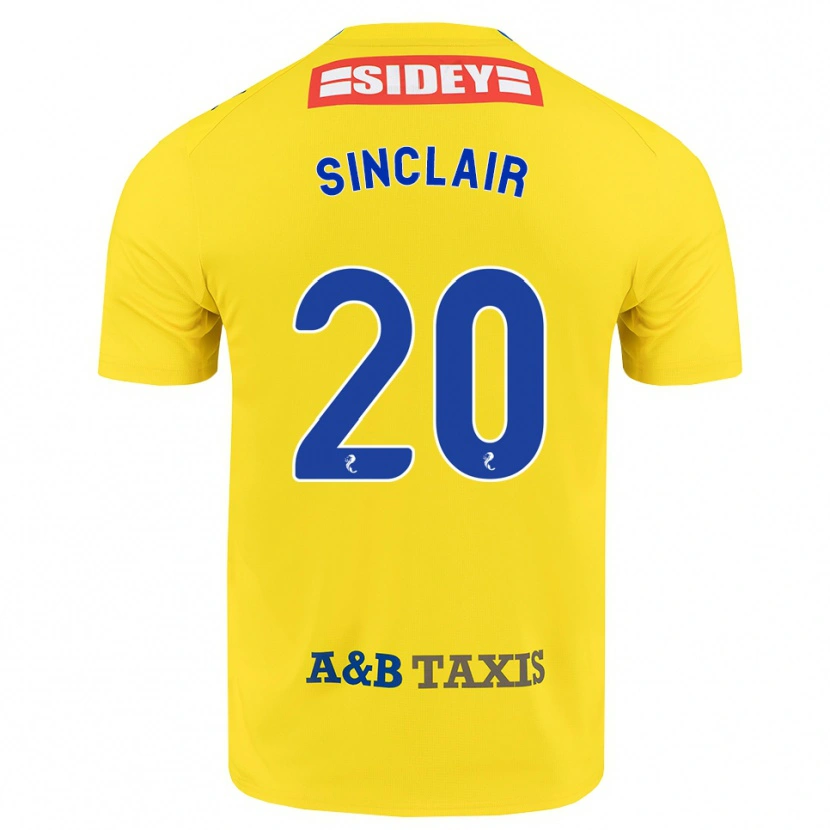 Danxen Dames Ross Sinclair #20 Geel Blauw Zwart Uitshirt Uittenue 2026/27 T-Shirt