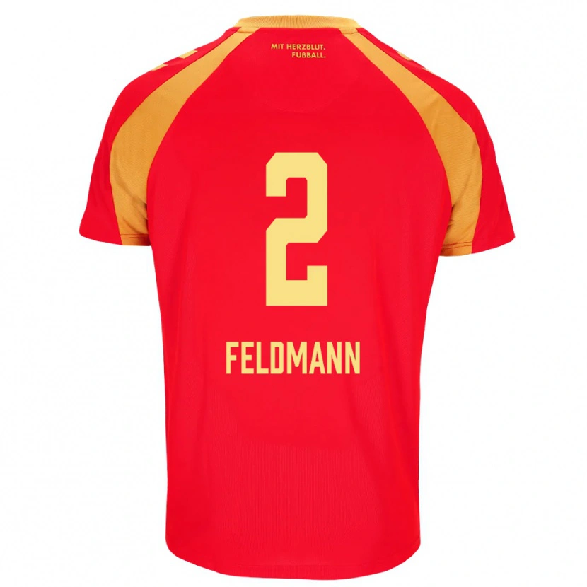 Danxen Dames Ole Feldmann #2 Rood Oranje Zwart Uitshirt Uittenue 2026/27 T-Shirt
