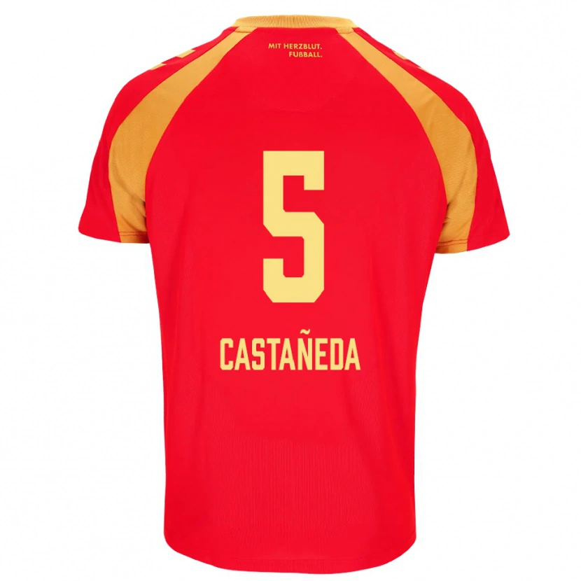 Danxen Dames Santiago Castañeda #5 Rood Oranje Zwart Uitshirt Uittenue 2026/27 T-Shirt