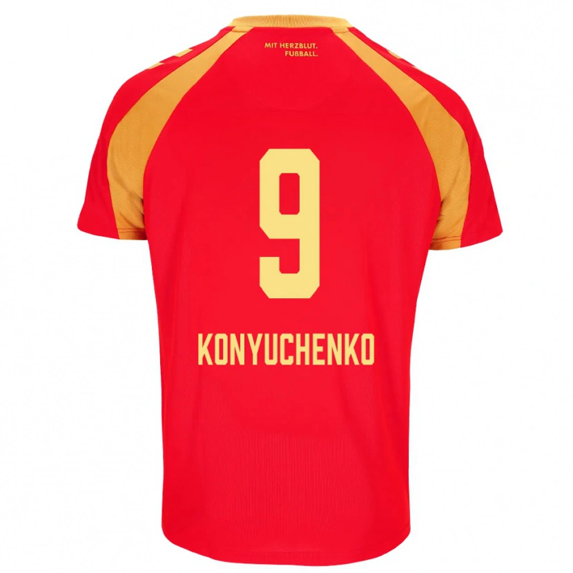 Danxen Dames Yehor Konyuchenko #9 Rood Oranje Zwart Uitshirt Uittenue 2026/27 T-Shirt