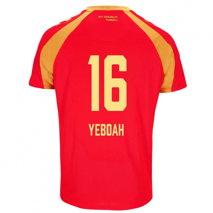 Danxen Dames Isaaq Yeboah #16 Rood Oranje Zwart Uitshirt Uittenue 2026/27 T-Shirt