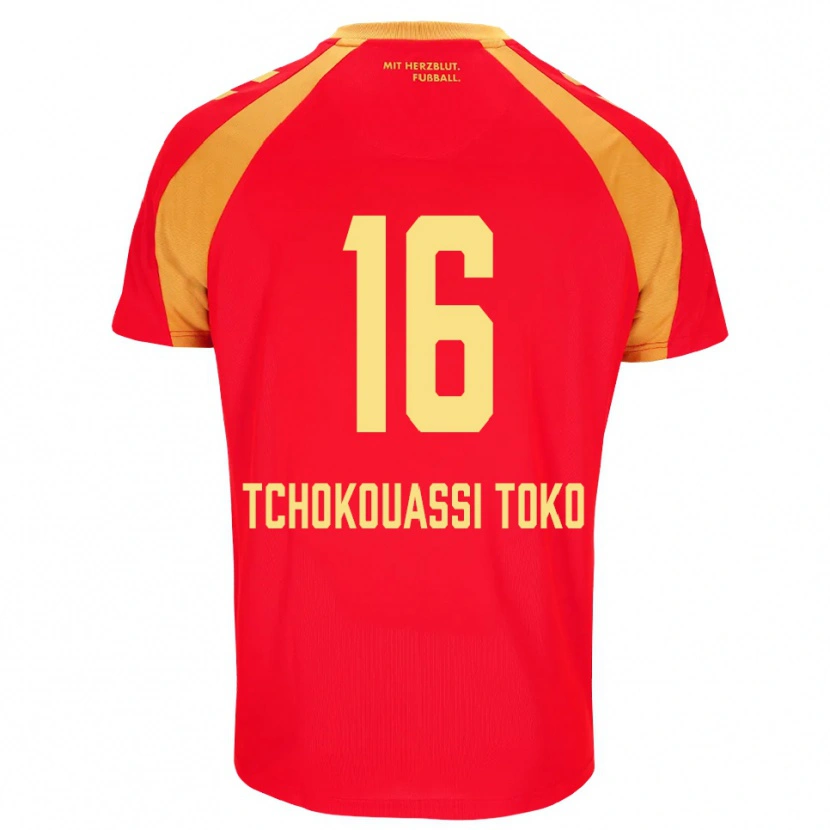 Danxen Dames Daryl Tchokouassi Toko #16 Rood Oranje Zwart Uitshirt Uittenue 2026/27 T-Shirt