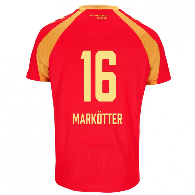 Danxen Dames Jonah Markötter #16 Rood Oranje Zwart Uitshirt Uittenue 2026/27 T-Shirt