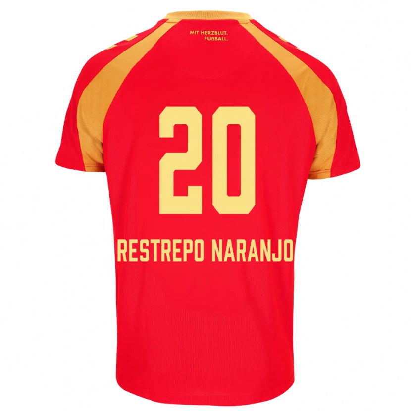 Danxen Dames Pedro Restrepo Naranjo #20 Rood Oranje Zwart Uitshirt Uittenue 2026/27 T-Shirt