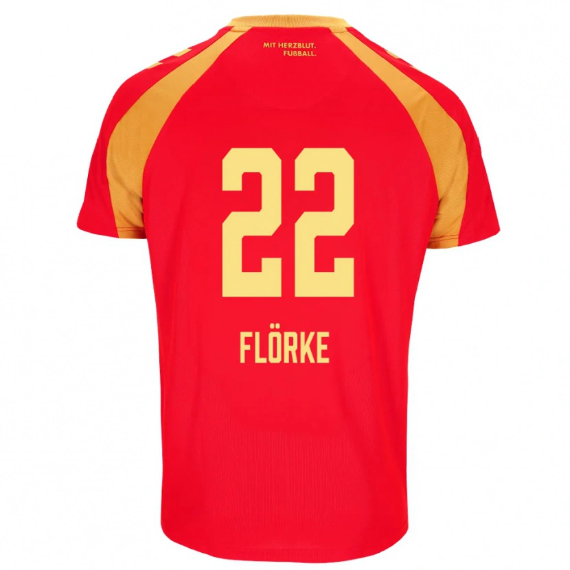 Danxen Dames Luis Flörke #22 Rood Oranje Zwart Uitshirt Uittenue 2026/27 T-Shirt